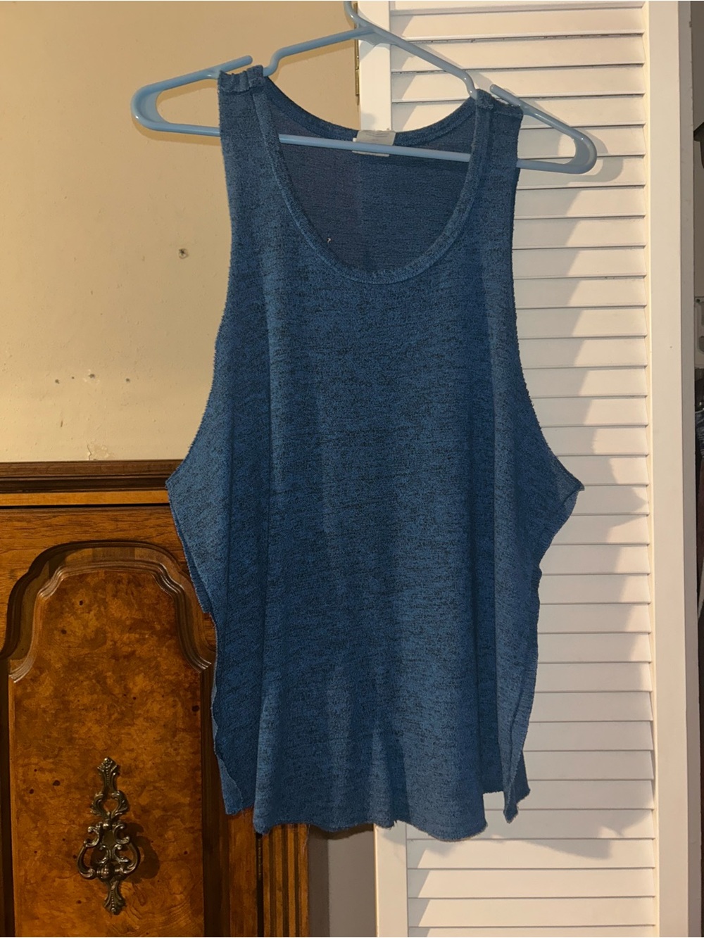 We The Free Blue Scoop Neck Tank Top